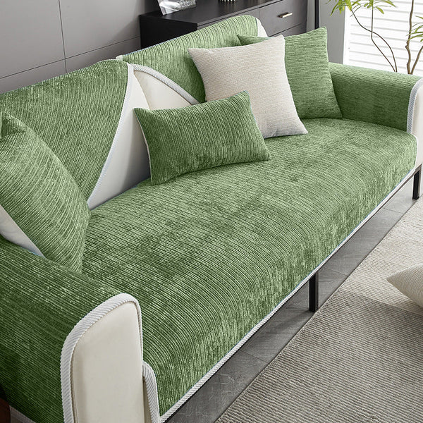 Waterproof Antimicrobial Simple Chenille Fabric Anti-scratch Outdoor Couch Cover