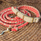 Hand-Woven Leather Multifunctional Anti-Pull Dog Collar and Leash Set