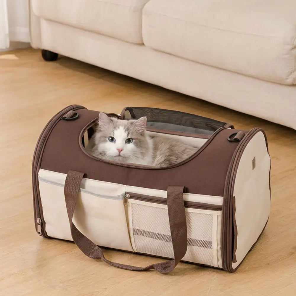 Handheld Crossbody Multi-Function Breathable Pet Carrier Bag for Travel and Vet