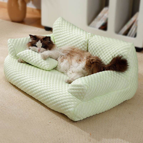 Ice Silk Cooling Pet Bed Breathable Washable Dog Sofa Bed - Outdoor
