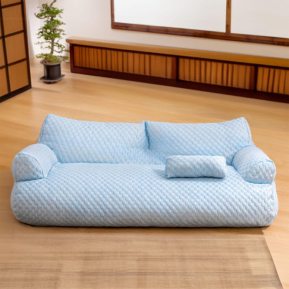 Ice Silk Cooling Pet Bed Breathable Washable Dog Sofa Bed - Outdoor