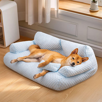Ice Silk Cooling Pet Bed Breathable Washable Dog Sofa Bed - Outdoor