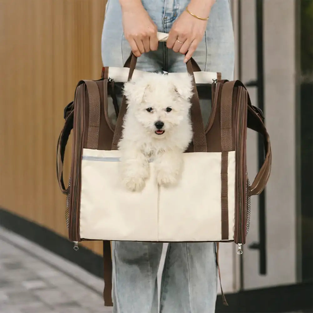 Large Capacity Breathable Foldable Dog Cat Backpack Carrier for Travel Safety and Vet