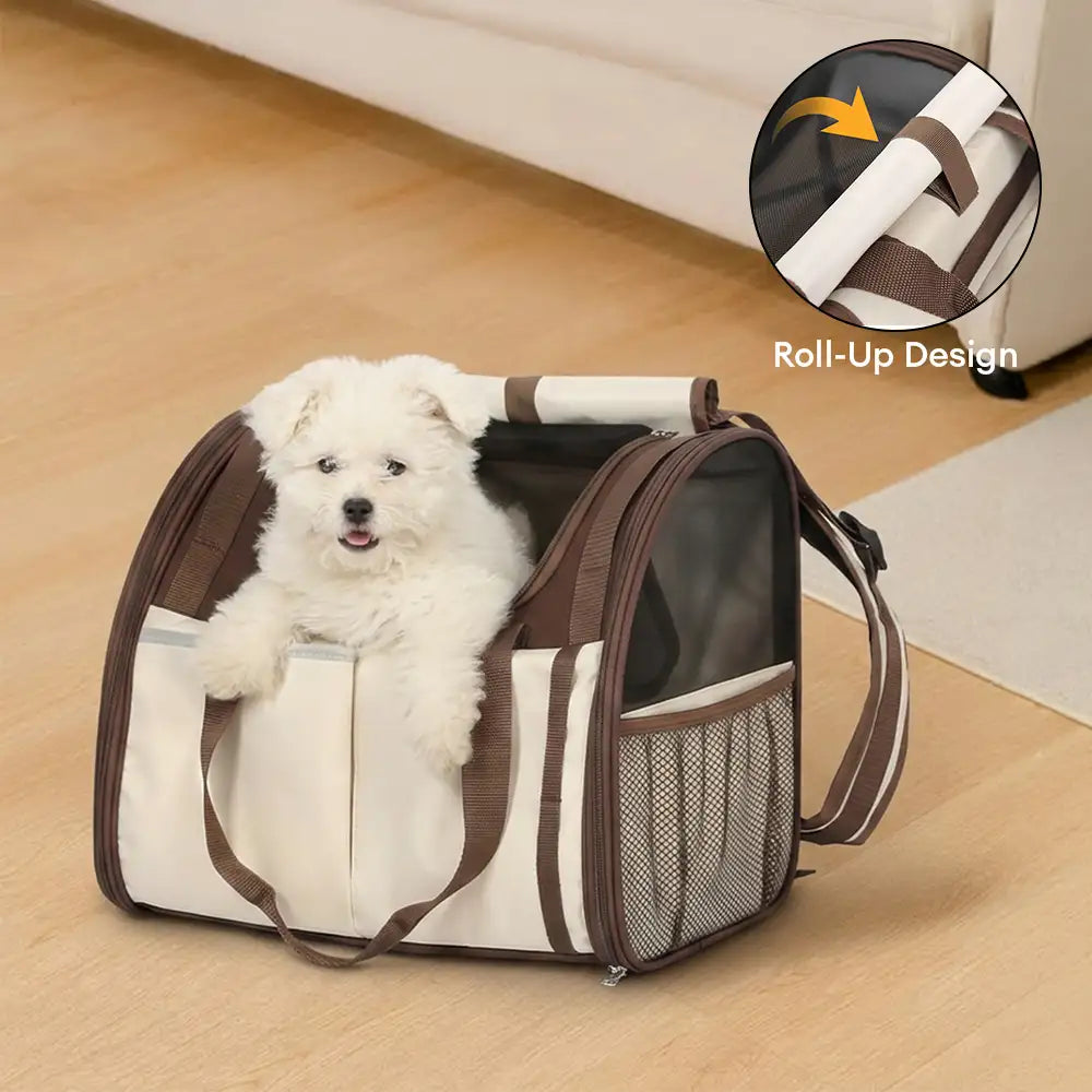 Large Capacity Breathable Foldable Dog Cat Backpack Carrier for Travel Safety and Vet