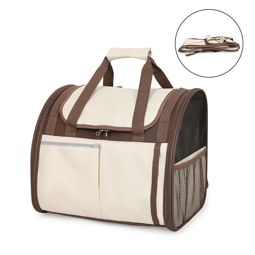 Large Capacity Breathable Foldable Dog Cat Backpack Carrier for Travel Safety and Vet