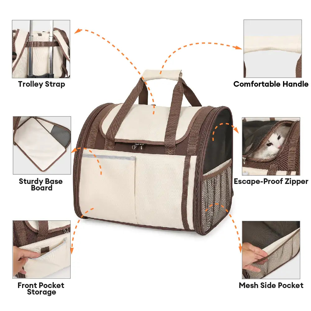 Large Capacity Breathable Foldable Dog Cat Backpack Carrier for Travel Safety and Vet