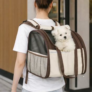 Large Capacity Breathable Foldable Dog Cat Backpack Carrier for Travel Safety and Vet