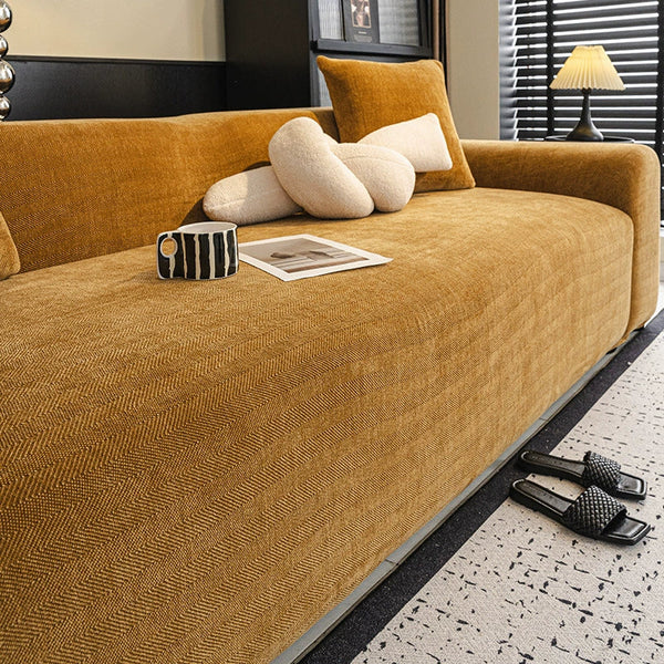 Herringbone Full Coverage Comfortable Scratch-Resistant ArmChair Sofa Protection Couch Cover