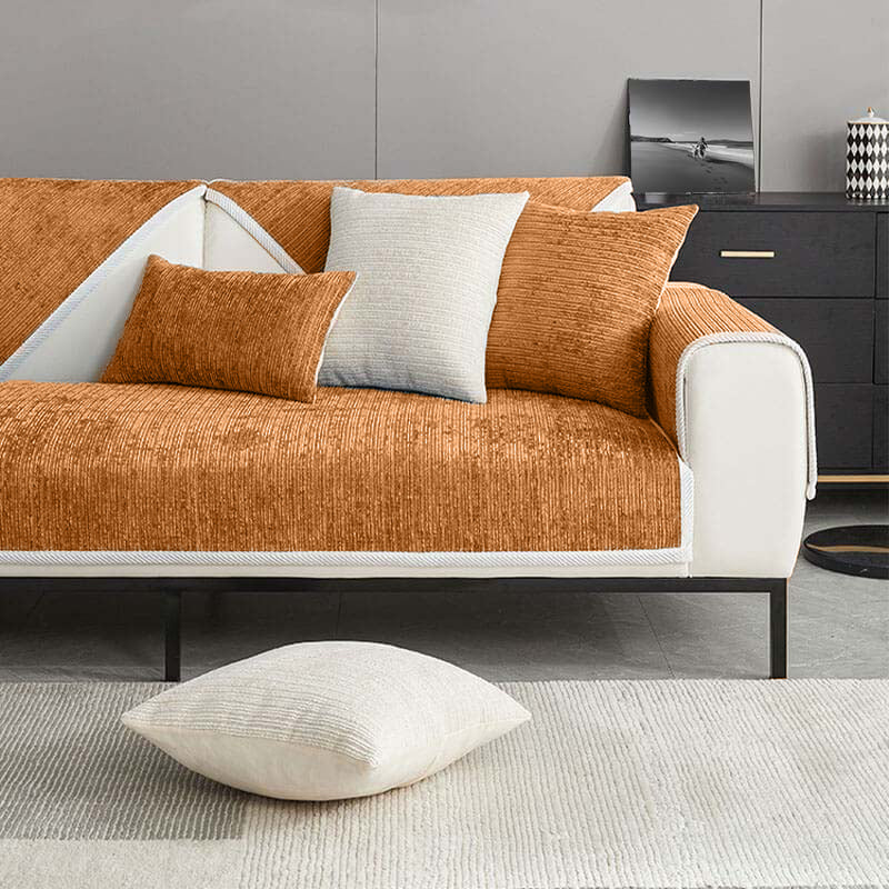 Waterproof Antimicrobial Simple Chenille Fabric Anti-scratch Outdoor Couch Cover