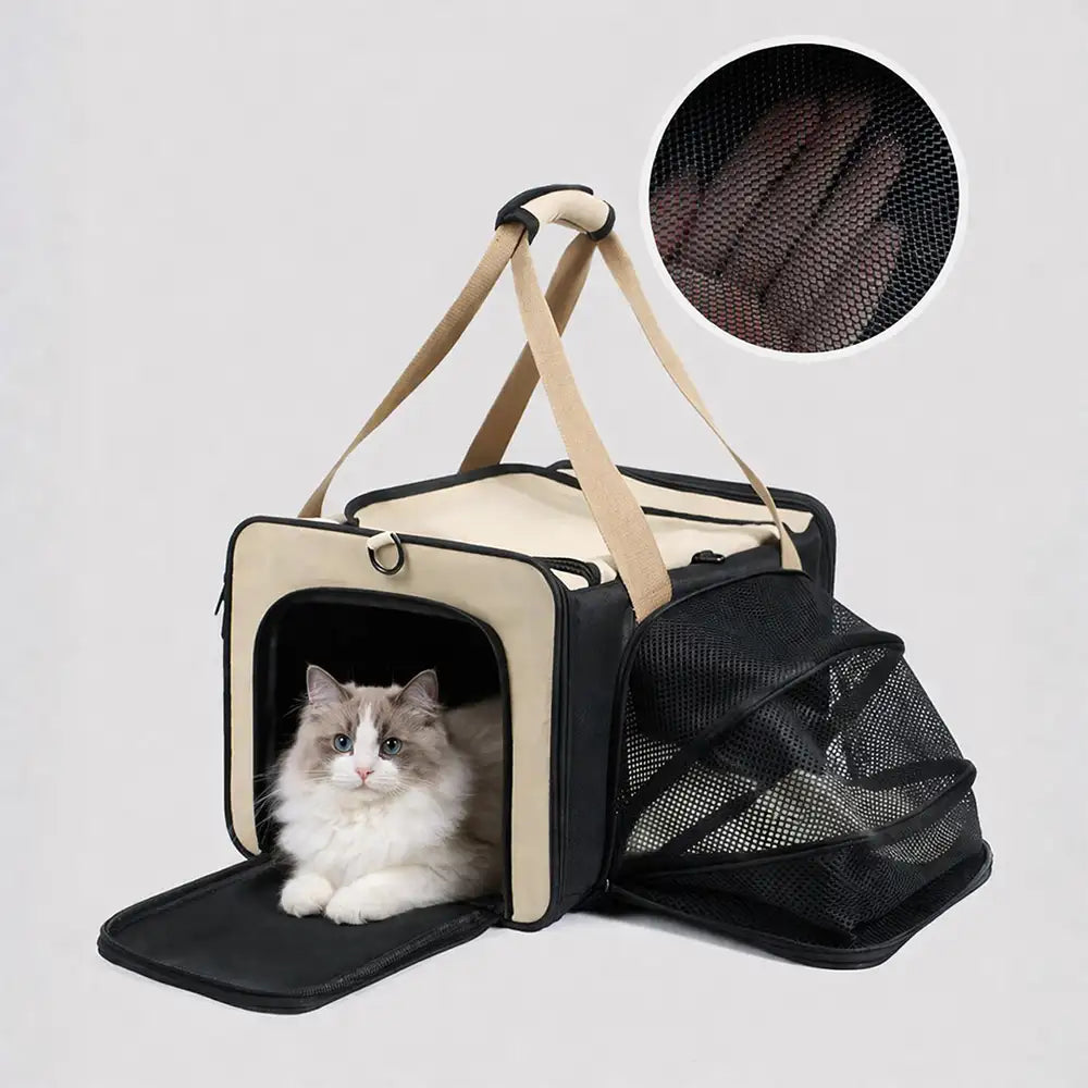 Outdoor Portable Breathable Large-Capacity Expandable Cat Airline Approved Carrier Bag