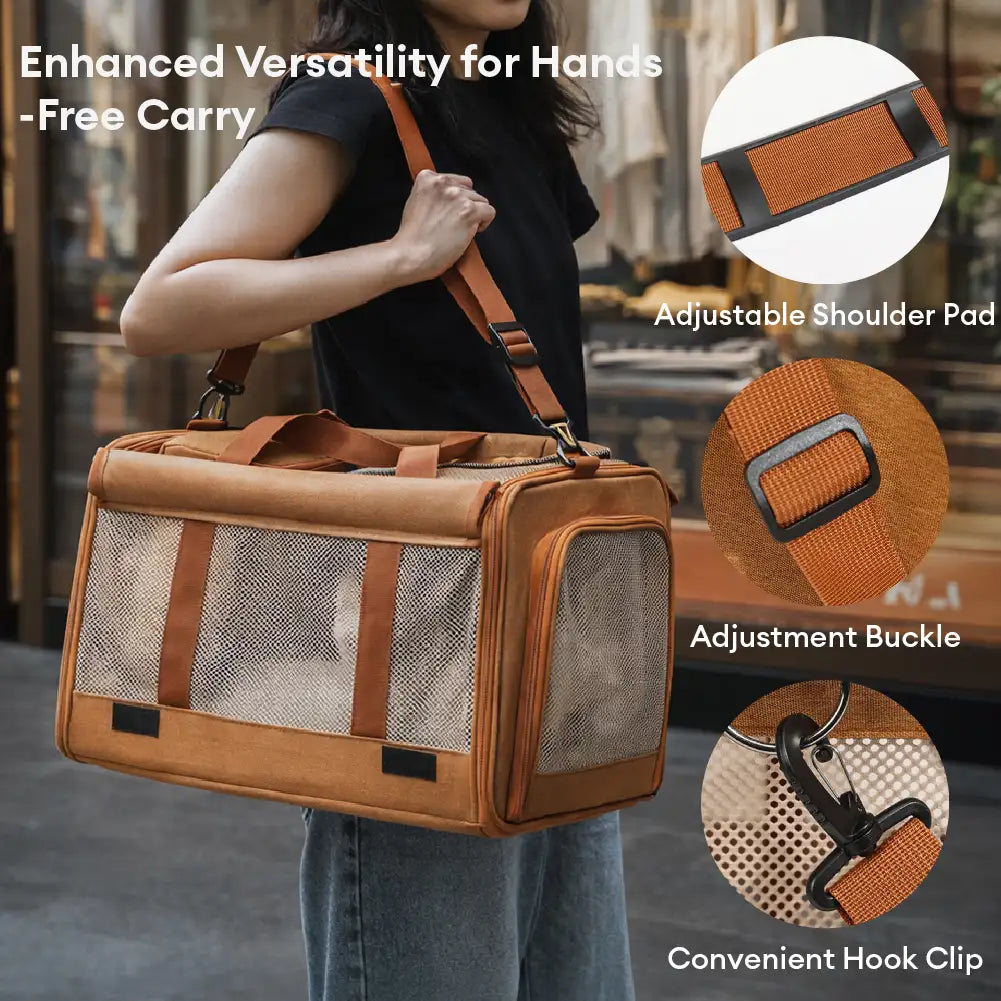Portable Breathable Large-Capacity Expandable Multi-Functional Cat Airline Approved Carrier Bag