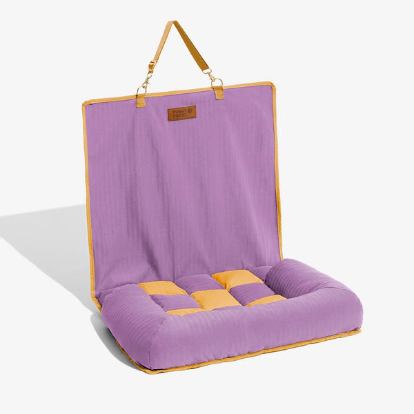 Travel Bolster Safety Back Single Seat Large Dog Car Seat Bed – Chessboard Lounge