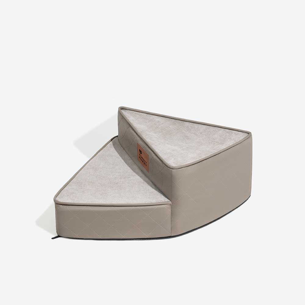 Luxe Water-repellent Faux Leather Removable Spiral Pet Stairs - StepEase