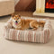 Striped Chenille Scratch-Resistant Breathable Neck Support Dog Square Bed