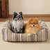 Striped Chenille Scratch-Resistant Breathable Neck Support Dog Square Bed