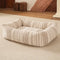 Striped Chenille Scratch-Resistant Breathable Neck Support Dog Square Bed