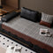 Vintage Chenille Sofa Protector with Faux Leather Panels Non-Slip Couch Cover