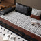 Vintage Chenille Sofa Protector with Faux Leather Panels Non-Slip Couch Cover