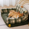 Vintage Checkered Washable Cozy Support Calming Dog & Cat Sofa Bed