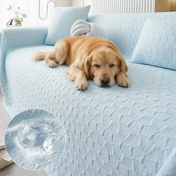 Textured Cooling Ice Silk Skin-Friendly Breathable Sofa Blanket Washable Couch Cover