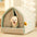 Double Curtain Pet House Enclosed Dog Bed