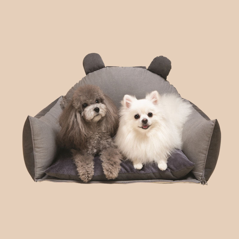 Bear Ears Pet Car Safety Bed Dog Car Seat Bed - FUNNYFUZZY